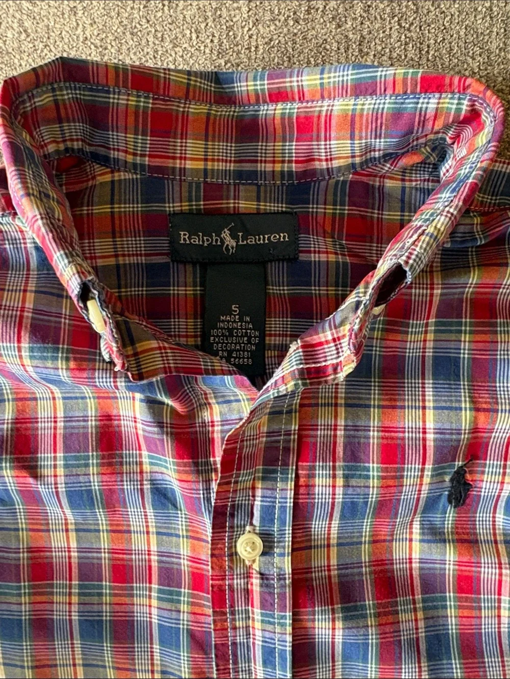 RALPH LAUREN Vintage Boys Button down Dress Shirt EUC Size 5